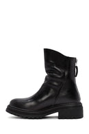 Women's Black Back Zipper Leather Boots | Derimod Women's Black Back Zipper Leather Boots | Derimod