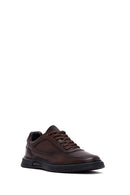 Men's Brown Lace-Up Leather Casual Sneakers | Derimod Men's Brown Lace-Up Leather Casual Sneakers | Derimod