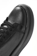 Erkek Siyah Bağcıklı Deri Sneaker | Derimod Erkek Siyah Bağcıklı Deri Sneaker | Derimod