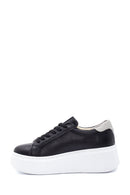 Women's Black Leather Thick Soled Sneaker | Derimod Women's Black Leather Thick Soled Sneaker | Derimod