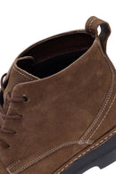Men's Brown Lace-up Nubuck Leather Casual Boot | Derimod Men's Brown Lace-up Nubuck Leather Casual Boot | Derimod