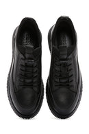 Men's Black Lace-up Leather Sneaker | Derimod Men's Black Lace-up Leather Sneaker | Derimod