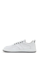 Men's White Lace-up Leather Sneaker | Derimod Men's White Lace-up Leather Sneaker | Derimod