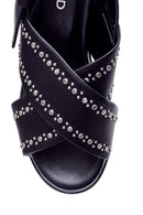 Women's Studded Detailed Wedge Heeled Sandals | Derimod Women's Studded Detailed Wedge Heeled Sandals | Derimod