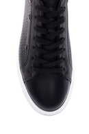 Erkek Siyah Bağcıklı Deri Sneaker | Derimod Erkek Siyah Bağcıklı Deri Sneaker | Derimod
