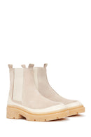 Women's Gray Suede Leather Chelsea Boots | Derimod Women's Gray Suede Leather Chelsea Boots | Derimod