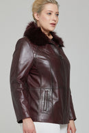 Samantha Women's Leather Jacket | Derimod Samantha Women's Leather Jacket | Derimod