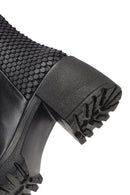 Women's Black Zippered Thick Heeled Leather Boot | Derimod Women's Black Zippered Thick Heeled Leather Boot | Derimod