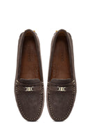 Women Mink Buckled Suede Leather Loafer | Derimod Women Mink Buckled Suede Leather Loafer | Derimod