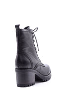 Women's Heeled Laced Leather Boots | Derimod Women's Heeled Laced Leather Boots | Derimod