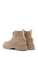 Men's Beige Casual Nubuck Leather Boots | Derimod Men's Beige Casual Nubuck Leather Boots | Derimod