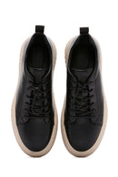 Men's Black Lace-up Leather Sneaker | Derimod Men's Black Lace-up Leather Sneaker | Derimod