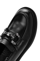 Kadın Siyah Tokalı Deri Maskülen Loafer | Derimod Kadın Siyah Tokalı Deri Maskülen Loafer | Derimod