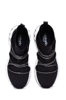 Women's Black Stone High Top Sneaker | Derimod Women's Black Stone High Top Sneaker | Derimod