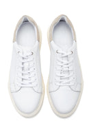 Men's White Leather Sneaker | Derimod Men's White Leather Sneaker | Derimod