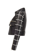 Capri Women's Black Short Leather Jacket | Derimod Capri Women's Black Short Leather Jacket | Derimod
