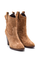 Women's Suede Leather Heeled Boots | Derimod Women's Suede Leather Heeled Boots | Derimod