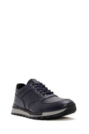 Erkek Lacivert Bağcıklı Deri Casual Sneaker | Derimod Erkek Lacivert Bağcıklı Deri Casual Sneaker | Derimod