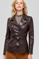 Mayfair Women's Leather Jacket | Derimod Mayfair Women's Leather Jacket | Derimod