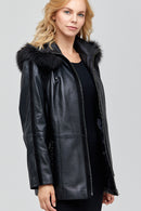 Delfina Women's Leather Jacket | Derimod Delfina Women's Leather Jacket | Derimod