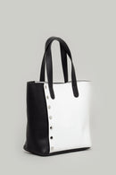 Black-White Women's Shoulder Bag | Derimod Black-White Women's Shoulder Bag | Derimod