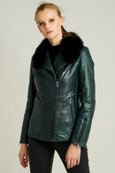 Stella Women's Leather Jacket | Derimod Stella Women's Leather Jacket | Derimod