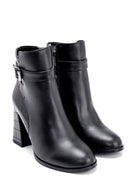 Women's Crocodile Detailed Heeled Boots | Derimod Women's Crocodile Detailed Heeled Boots | Derimod