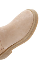 Women's Beige Suede Leather Boots | Derimod Women's Beige Suede Leather Boots | Derimod