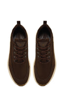 Erkek Kahverengi Bağcıklı Kalın Tabanlı Nubuk Deri Casual Sneaker | Derimod Erkek Kahverengi Bağcıklı Kalın Tabanlı Nubuk Deri Casual Sneaker | Derimod