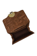 Woman Tan Long-Strap Suede Crossbody Bag | Derimod Woman Tan Long-Strap Suede Crossbody Bag | Derimod