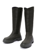 Women's Khaki Thick Soled Casual Boots | Derimod Women's Khaki Thick Soled Casual Boots | Derimod