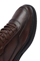 Men's Brown Lace-Up Leather Casual Sneakers | Derimod Men's Brown Lace-Up Leather Casual Sneakers | Derimod