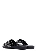 Woman Black Stone Slippers | Derimod Woman Black Stone Slippers | Derimod