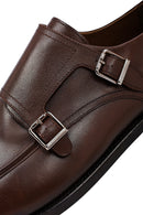 Men's Brown Double Buckle Leather Classic Shoes | Derimod Men's Brown Double Buckle Leather Classic Shoes | Derimod