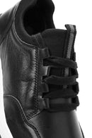 Kadın Siyah Bağcıklı Deri Sneaker | Derimod Kadın Siyah Bağcıklı Deri Sneaker | Derimod