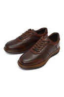 Men's Brown Lace-Up Leather Sneaker | Derimod Men's Brown Lace-Up Leather Sneaker | Derimod