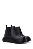 Women's Black Leather Thick Soled Boots | Derimod Women's Black Leather Thick Soled Boots | Derimod