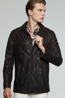 Baldwin Men's Leather Jacket | Derimod Baldwin Men's Leather Jacket | Derimod