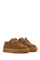 Women's Tan Suede Leather Masculine Shoes | Derimod Women's Tan Suede Leather Masculine Shoes | Derimod