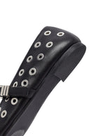 Woman Black Buckle Leather Babet | Derimod Woman Black Buckle Leather Babet | Derimod