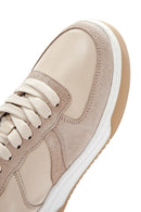Women's Beige Suede Leather Detailed Sneaker | Derimod Women's Beige Suede Leather Detailed Sneaker | Derimod