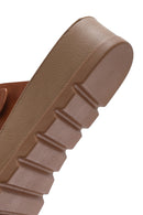 Women's Brown Double Buckled Thick Soled Slippers | Derimod Women's Brown Double Buckled Thick Soled Slippers | Derimod