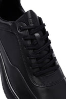 Erkek Siyah Bağcıklı Deri Casual Sneaker | Derimod Erkek Siyah Bağcıklı Deri Casual Sneaker | Derimod