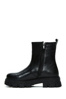 Women's Black Leather Zippered Boots | Derimod Women's Black Leather Zippered Boots | Derimod