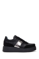 Women's Black Leather Thick Soled Sneaker | Derimod Women's Black Leather Thick Soled Sneaker | Derimod
