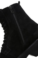 Men's Black Suede Leather Zippered Boots | Derimod Men's Black Suede Leather Zippered Boots | Derimod