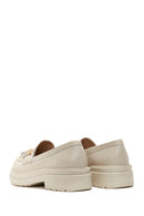 Women's Beige Leather Tassel Loafer | Derimod Women's Beige Leather Tassel Loafer | Derimod