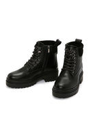 Women's Black Zippered Leather Boots | Derimod Women's Black Zippered Leather Boots | Derimod