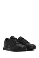 Erkek Siyah Bağcıklı Kalın Tabanlı Deri Casual Sneaker | Derimod Erkek Siyah Bağcıklı Kalın Tabanlı Deri Casual Sneaker | Derimod