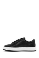 Erkek Siyah Bağcıklı Deri Sneaker | Derimod Erkek Siyah Bağcıklı Deri Sneaker | Derimod